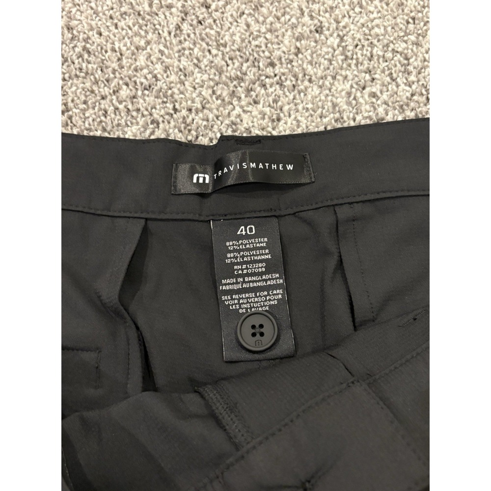 Travis Mathew Chino Pants Mens 40x30 Black Golf Performance Quick Dry NWT - Picture 5 of 6